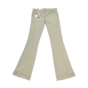 Vintage Y2K Plugg Khaki Bermuda Low Rise Flare Pants, size 3